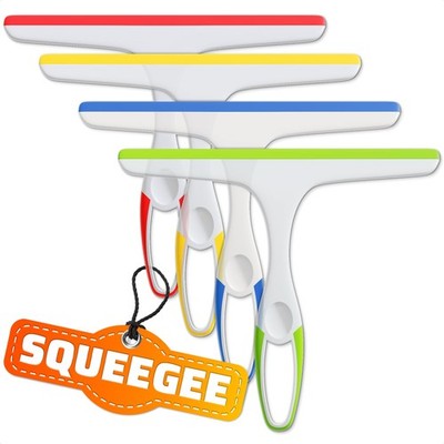 4Pcs 9.5  Hand Squeegee for Shower Glass - Durable Plastic Grip, Random Color...