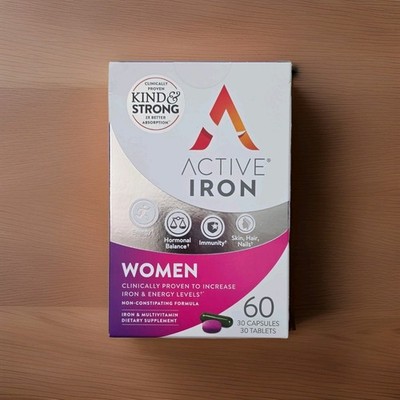 Active Iron Women Iron & Multivitamin 60 Caps/Tablets Vegetarian Gluten-Free