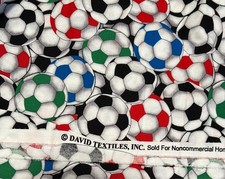 DAVID TEXTILES SOCCER BALL FABRIC VIBRANT COLOR 2/3 OF YARD 100 COTTON 59