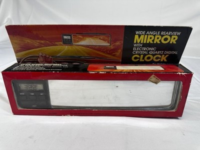 Vintage Wide Angle Rearview Mirror Car Digital Clock New 