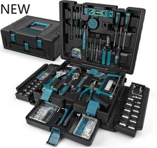Sundpey 379-P Home Tool Kit,Portable Complete Household and Auto Repair Tool Set