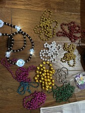 Mardi Gras BEADs 15 Strands of beads different colors plus one bead with lights