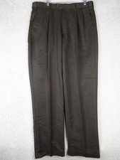 Perry Ellis Portfolio Mens 36x34 Black Herringbone Dress Pants