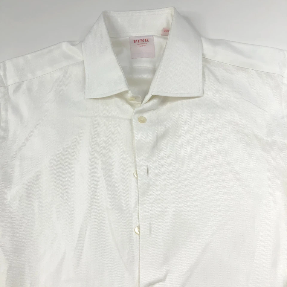 Thomas розовый 17/35 LS смокинг платье рубашка белая елочка новом - Изображение 2 из 4