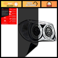Dark Black Headlight Tail Light Window Tint Film 12 X 48 - Easy Application
