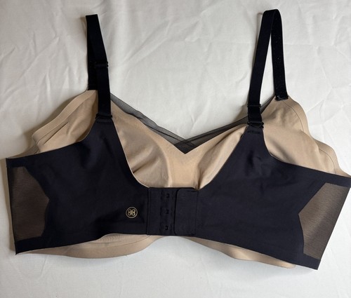 Honeylove Crossover Mesh Wire Free Bra Black Sand Removable Pads Size XL - Picture 5 of 7