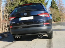  Edelstahl Duplex Sportauspuff Skoda Kodiaq 4x4 Benzin je 2x88x74mm oval