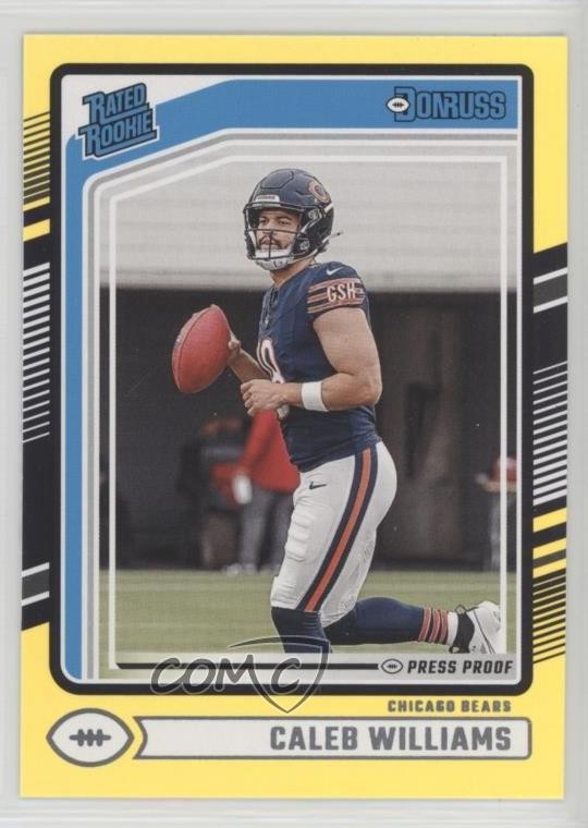 2024 Panini Donruss Rated Rookie Yellow Press Proof Caleb Williams #327 e9p