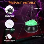 9 Ft Animated Flying Witch on Broom Witches Cauldron on Tripod LED Light — photo 7