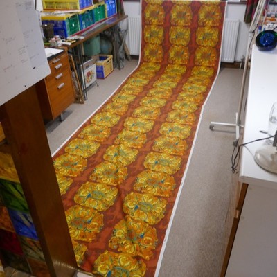4.5m. Vintage 1960s Heavy Cotton ''Trend'' Fabric. Fab Mid Century Modern Abstract
