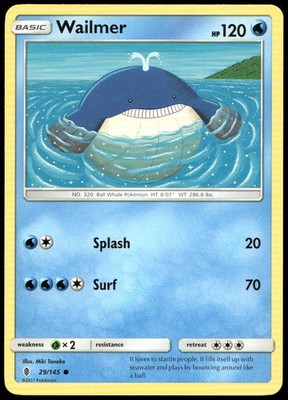 Wailmer Common SM - Guardians Rising 29/145 NM