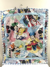 Vtg 80s 90s Disney Mickey Minnie Mouse Baby Blanket Crib Comforter Quilt 38 x 43