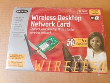 Belkin Wireless Desktop Network PCI Card, 802.11g 54 Mbps NEW 