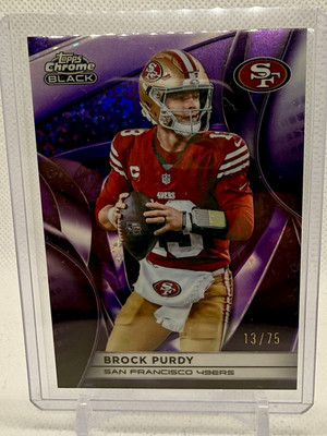 Topps Chrome Black 2024 Brock Purdy 49ers Purple Refractor #89 NUMBER  MATCH /75