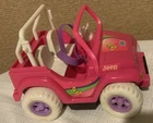 Vintage 1997 Barbie Kelly Power Wheels Pink Jeep Mattel- Battery Operates- Works