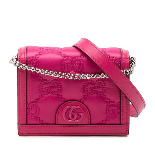 Gucci GG Marmont Matelasse Mini Chain Handbag Shoulder Bag 723777 Pink Used