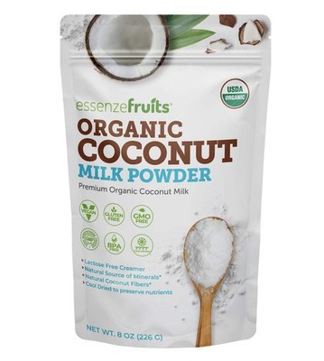 Pure Organic Coconut Milk Powder - 8 oz (226g), No Sugar Added, Dairy-Free