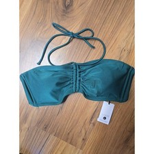 Shade  Shore Bikini Top Halter Padded Mid Tie Around Neck Green Size XL 16 5479