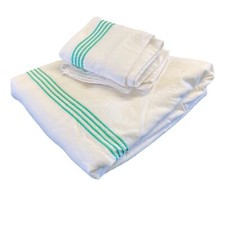 Queen Full White  Green Duvet Cover Set Polyester Button Closure 89 X 81