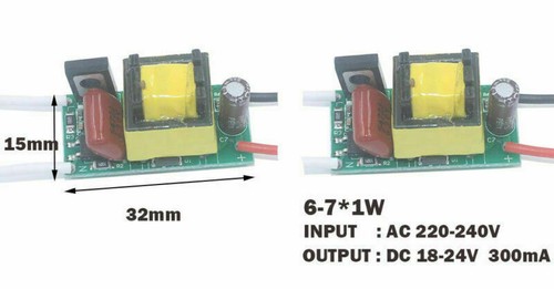 Dimmable LED Power Driver 300mA For 3W, 5W, 7W, 15W, 24W High-Power Chip LEDs