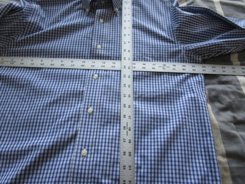 BROOKS BROTHERS Milano Non Iron Blue Checked Supima Cotton Dress Shirt 16 - 33 - Picture 4 of 6