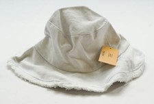 Chok.Lids Unisex Adult Solid Frayed Cotton Bucket Hat CL8 White One Size NWT