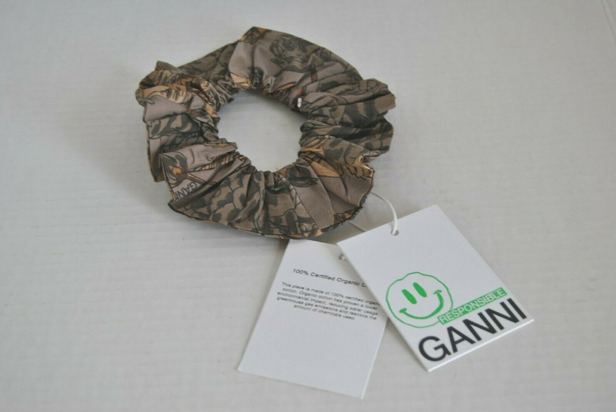 New Ganni Organic Cotton Poplin Scrunchie Taupe Women's | eBay