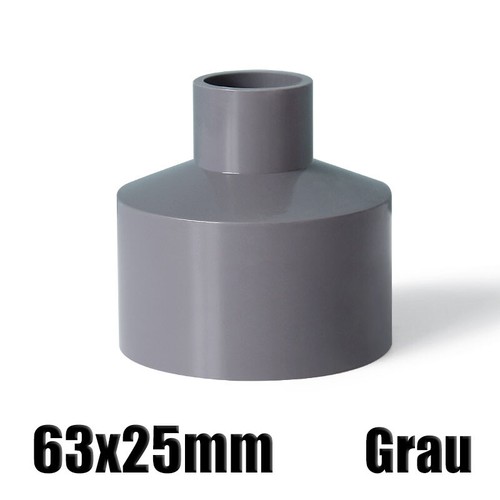 Ø20mm-200mm PVC Reduzierstück Muffe Rohr Fitting Klebefittings Lang Konisch Grau - Picture 22 of 43
