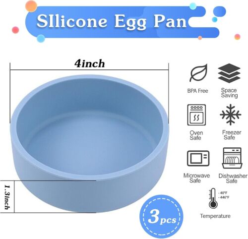 3 Pcs Silicone Air Fryer Egg Mold, Individual Reusable Egg Molds, Microwave Egg - Picture 2 of 7