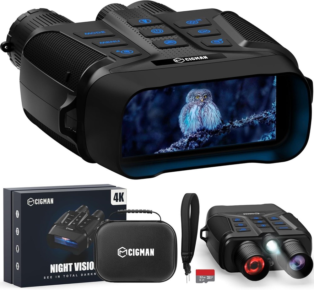 CIGMAN Night Vision Goggles, 3.99" Large Screen, 5000mAh Battery (Up to 18 Hours