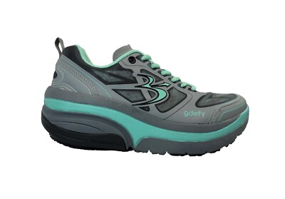 GDEFY Gravity Defyer Women's Athletic Walking Shoes Size 8.5 Gray Turquoise