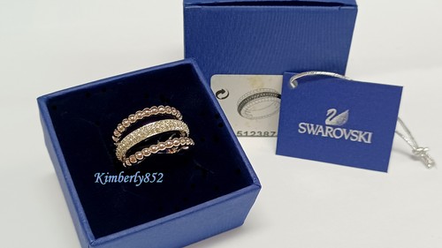 Swarovski Click Ring 3 Stacks Size M/55/7 Rhodium PVD Clear Crystal NEW 5123874 - Picture 2 of 14