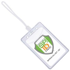 Bulk 25 Pack - EASY ACCESS Clear Plastic Luggage ID Bag Tags Fit Business Cards