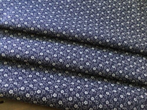 Fabulous RARE Small Scale Vintage French Cotton Fabric Double Printed - Picture 2 of 9