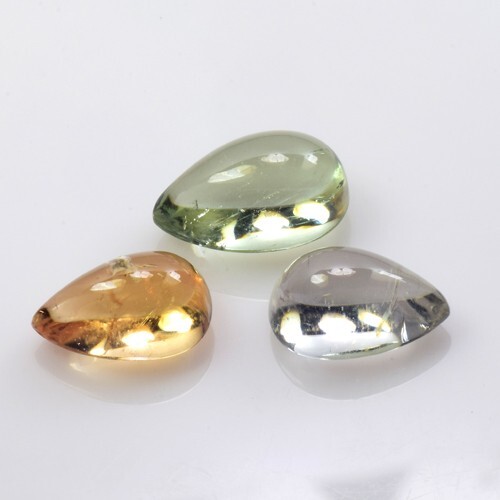 6.35CTS MARVELOUS NATURAL GREEN TOURMALINE PEAR 3COLOR LOOSE GEMSTONES M508 - Picture 2 of 3