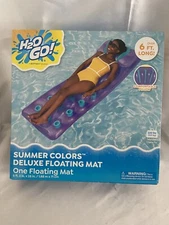 H20 Go Summer Colors Purple Deluxe Floating Mat Brand New 