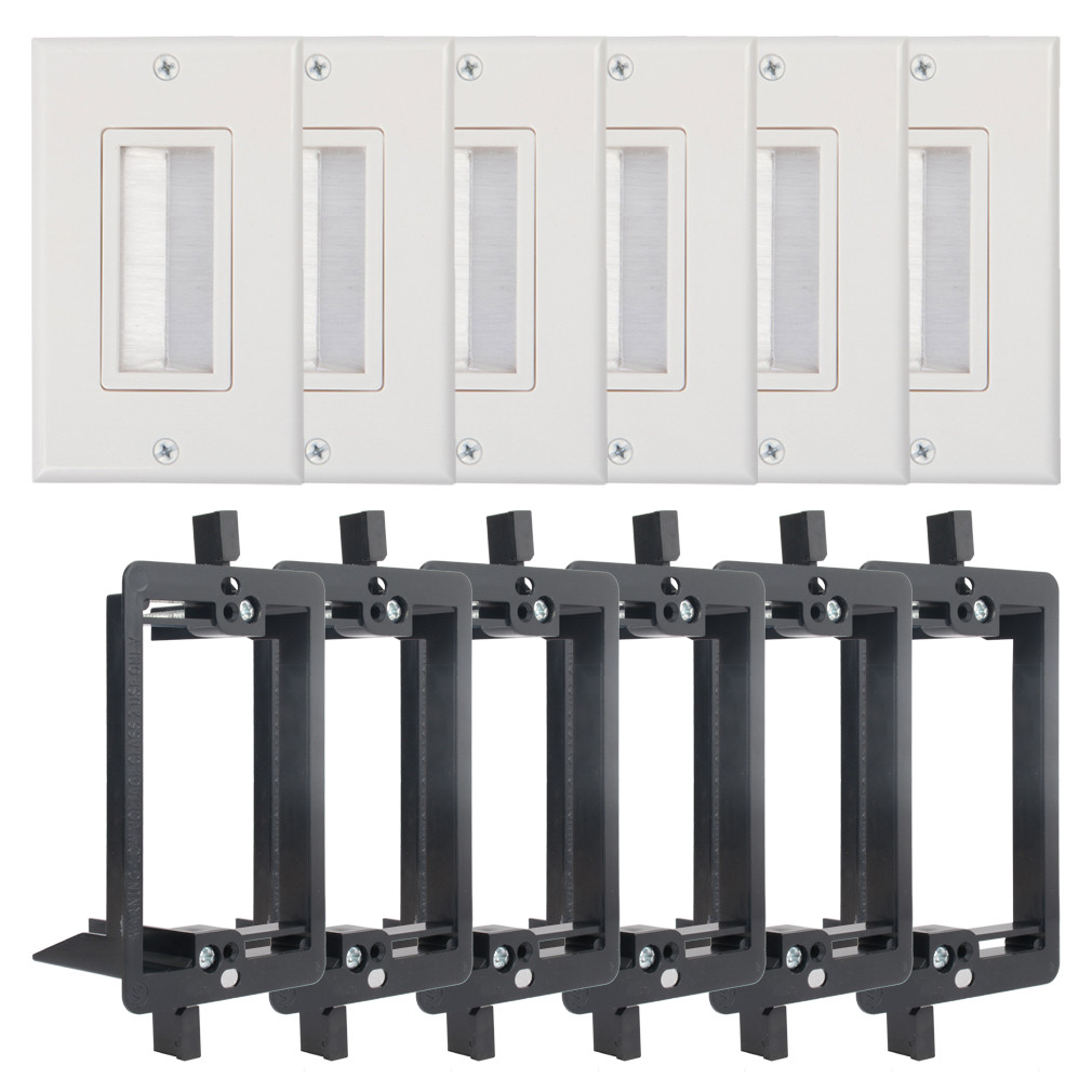 With Mounting Bracket 6-pack Cable Pass Through Insert Hider