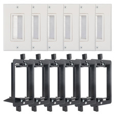 Brush Wall Plate with Mounting Bracket 6-Pack Cable Pass Through Insert Hider