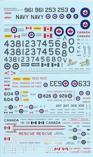 Belcher Bits BD03 - Canadian Helicopters, Aufkleber im Maßstab 1:72 - Bild 2 von 3