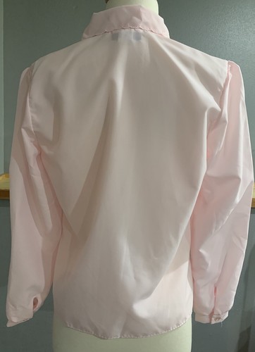 Vintage 70s Long Sleeve Crochet Button Down M Made In USA Secretary Semi Sheer - Picture 3 of 10