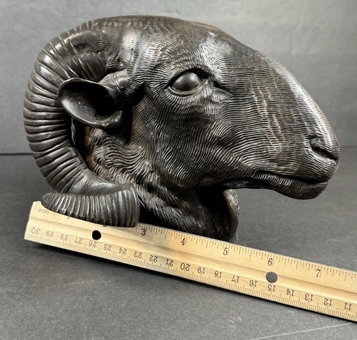 BRONZO Scultura testa Rams - Foto 12 di 15