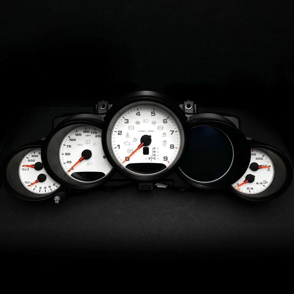 保时捷 911 991 Carrera | S GTS 2011-2015 PDK 白色 MPH 定制仪表面 — 第 2/2 张图片