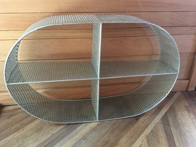 New Industrial Oval Oblong Wall Shelf Cubby Metal Silver Storage Display Unit Ebay