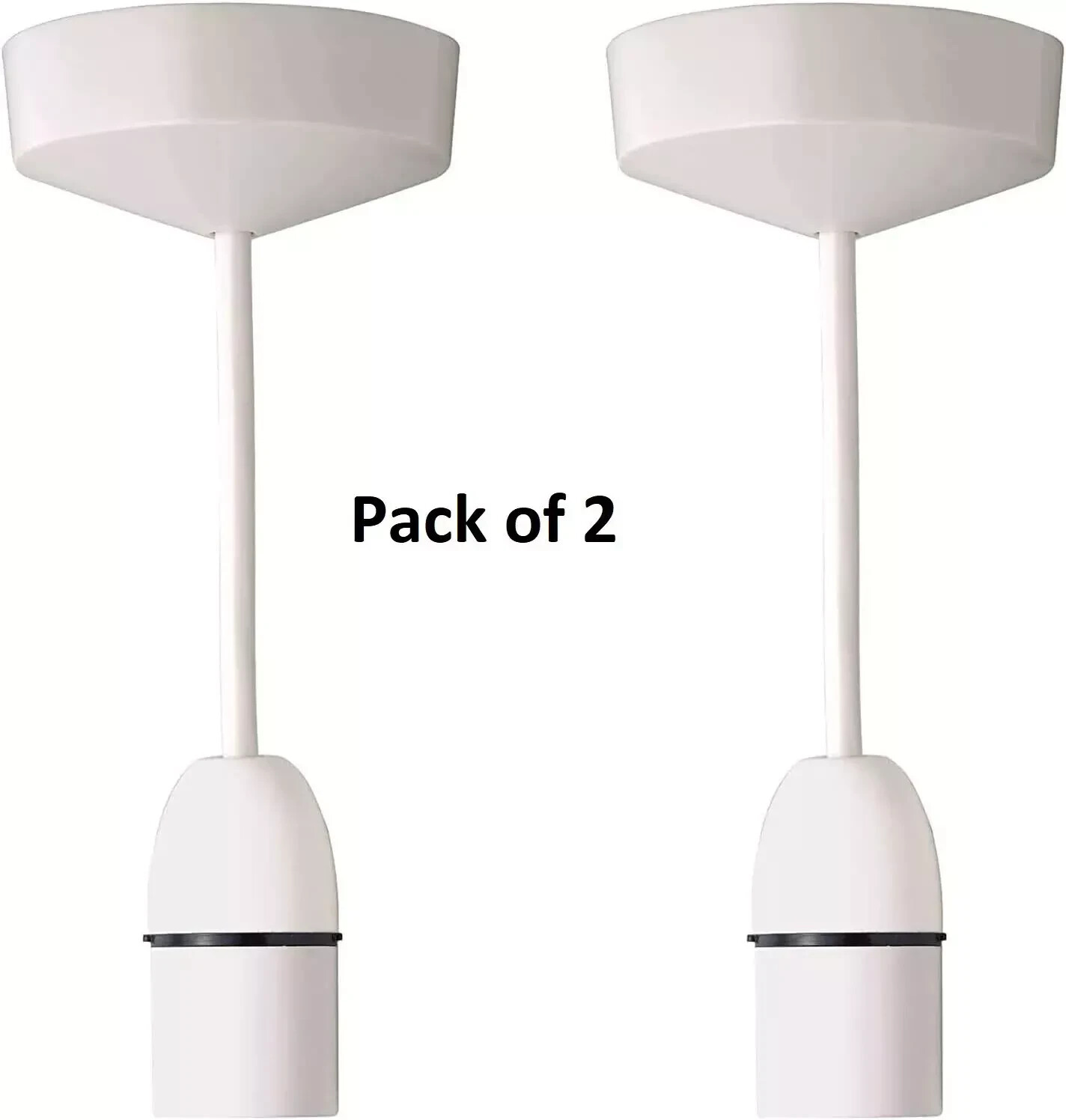 Pack of 2  6" Inch Ceiling Rose Light Fitting With BC Lamp Holder