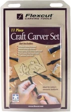 Flexcut High Carbon Steel Wood Craft Carver & Sharpening 11pc Tools Set SK107