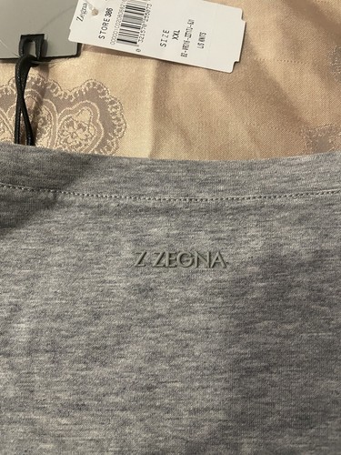 T-shirt Z Zegna uomo manica lunga grigia taglia XXL NUOVA CON ETICHETTA - Foto 7 di 14