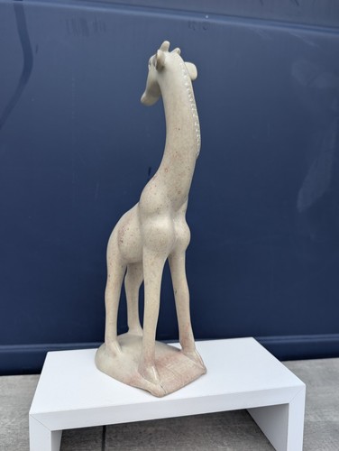 Vintage African Soapstone Sculpture Art Deco Stylised Giraffe Figurine Statue - Picture 10 of 21