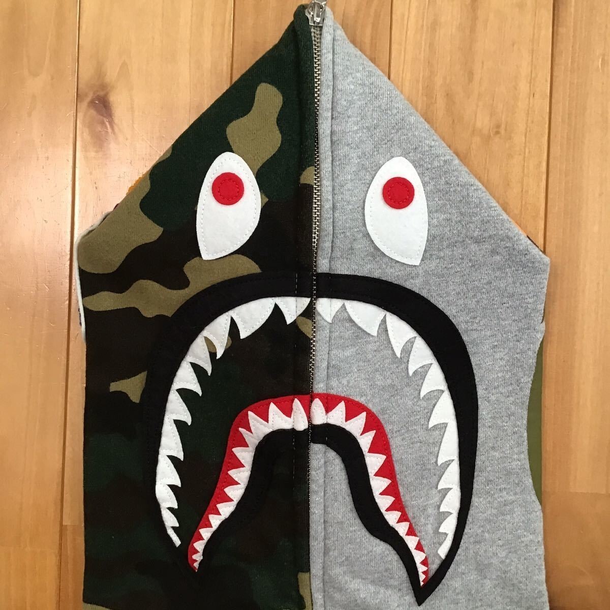 BAPE land 1st Anniversary Shark full zip hoodie Gray A Bathing Ape