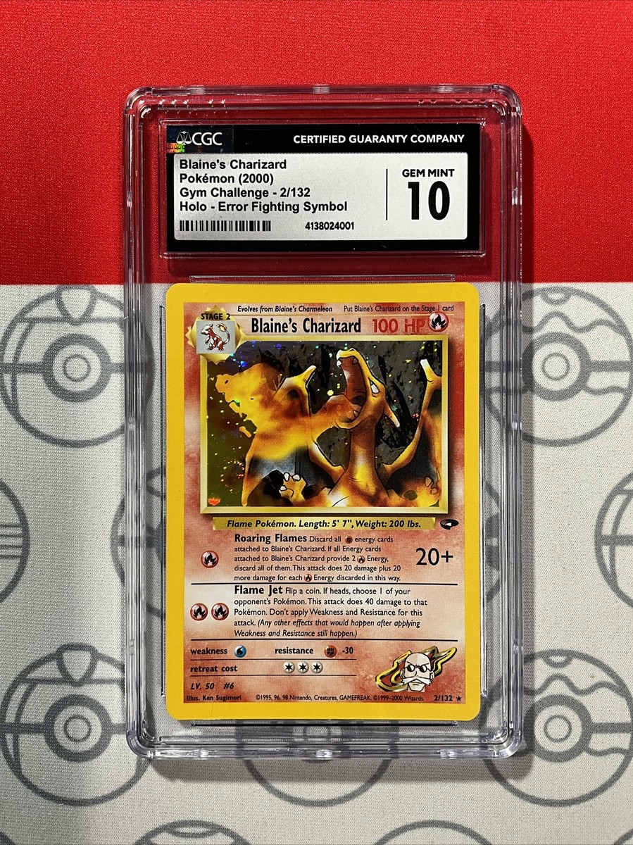 CGC 10 Blaine's Charizard 2000 Pokemon Gym Challenge ERROR