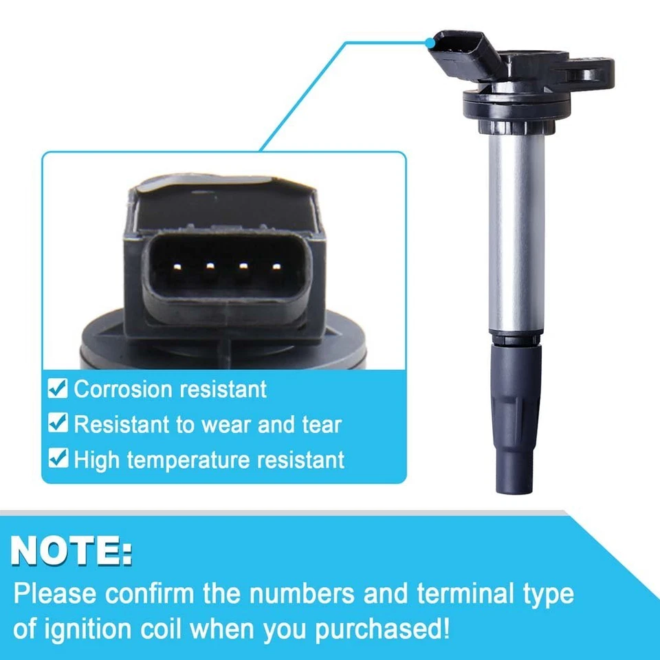 Paquete de 4 bobinas de encendido para Toyota Corolla Prius Matrix Scion xD 2008-19 1,8 L UF619 Foto 4 de 4